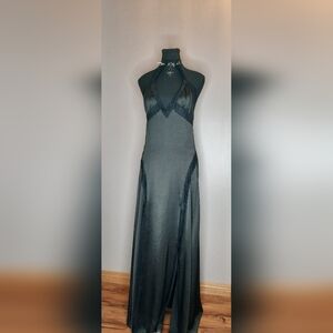 Elegant Black Halter Maxi Dress Dolls Kill Widow Size Small NWT